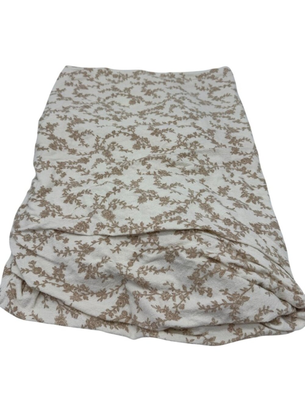 Laura Ashley Cream Floral All-Over Print Twin Fitted Sheet 100% Cotton Bedding